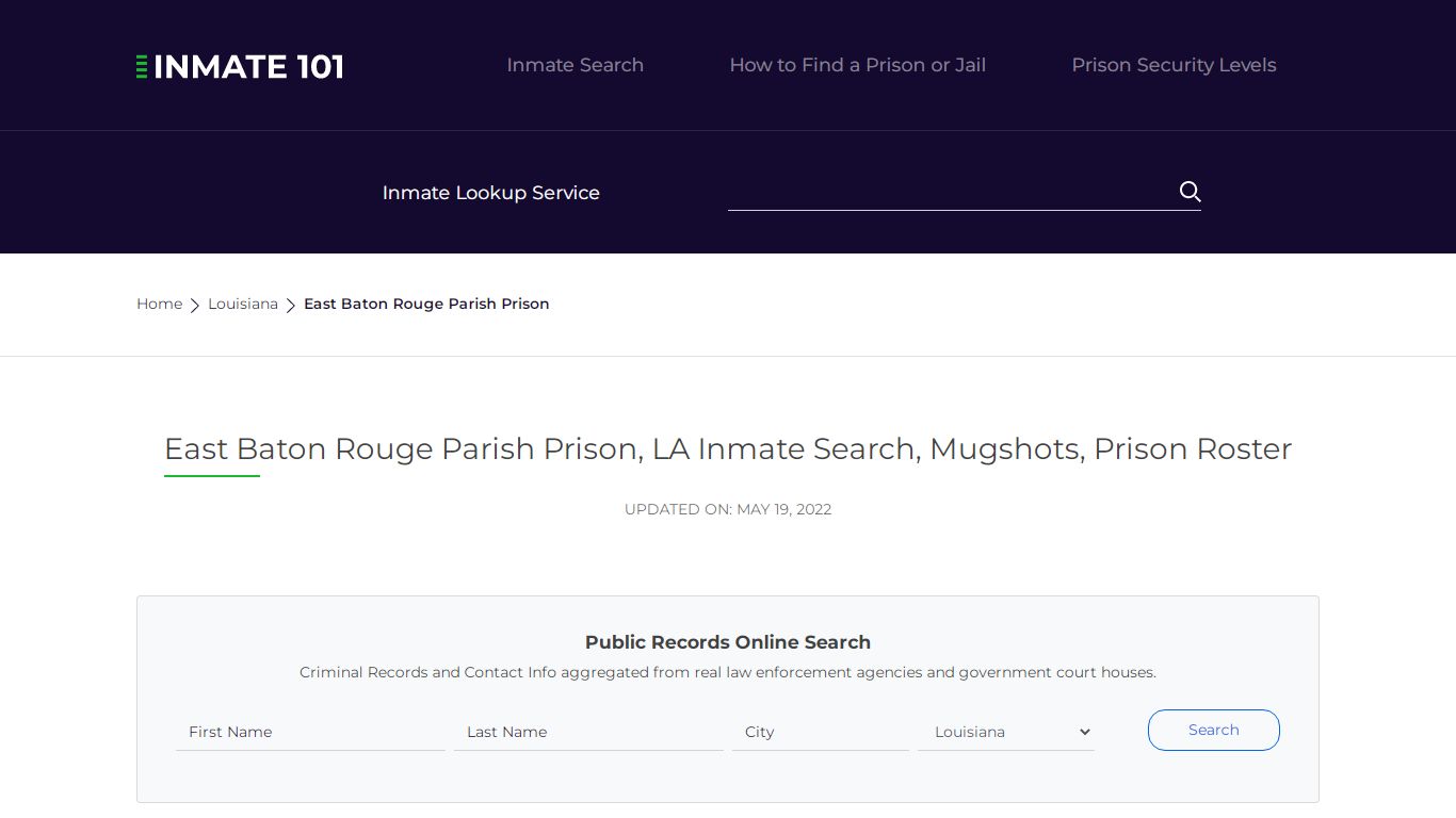 East Baton Rouge Parish Prison, LA Inmate Search, Mugshots ...